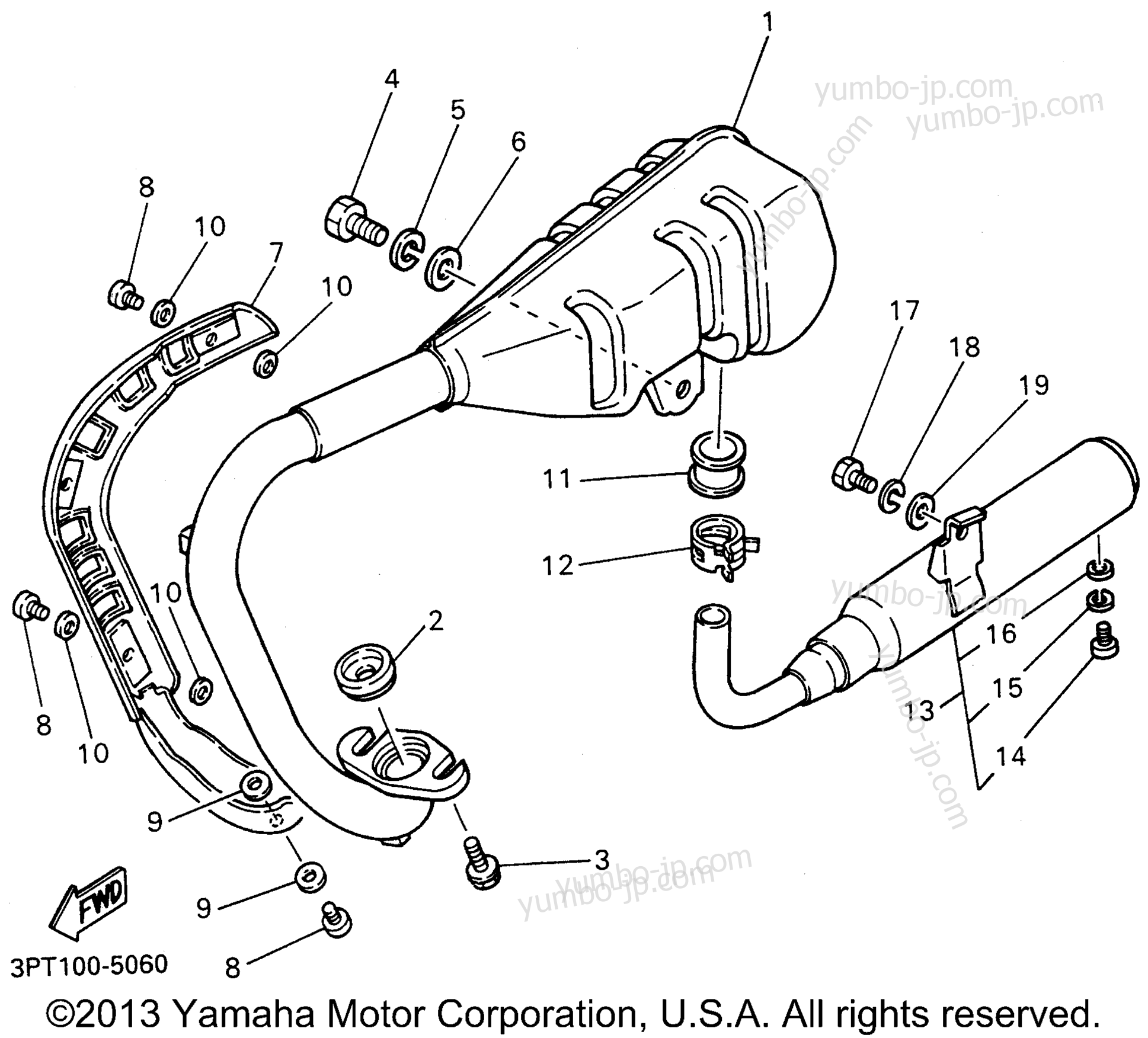 Exhaust for motorcycles YAMAHA Y-ZINGER (PW50H1) 1996 year