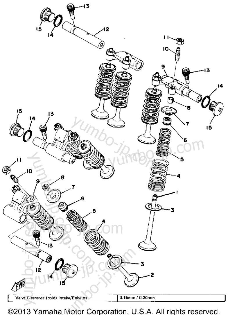 Valve Rocker Arm для мотоциклов YAMAHA XS500 (XS500E) 1978 г.