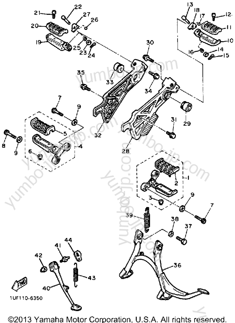 Stand Footrest for motorcycles YAMAHA FAZER (FZX700TC) CA 1987 year