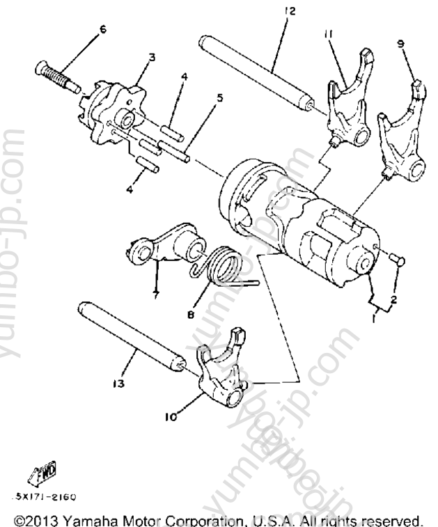 Shift Cam Fork for motorcycles YAMAHA XT200J 1982 year