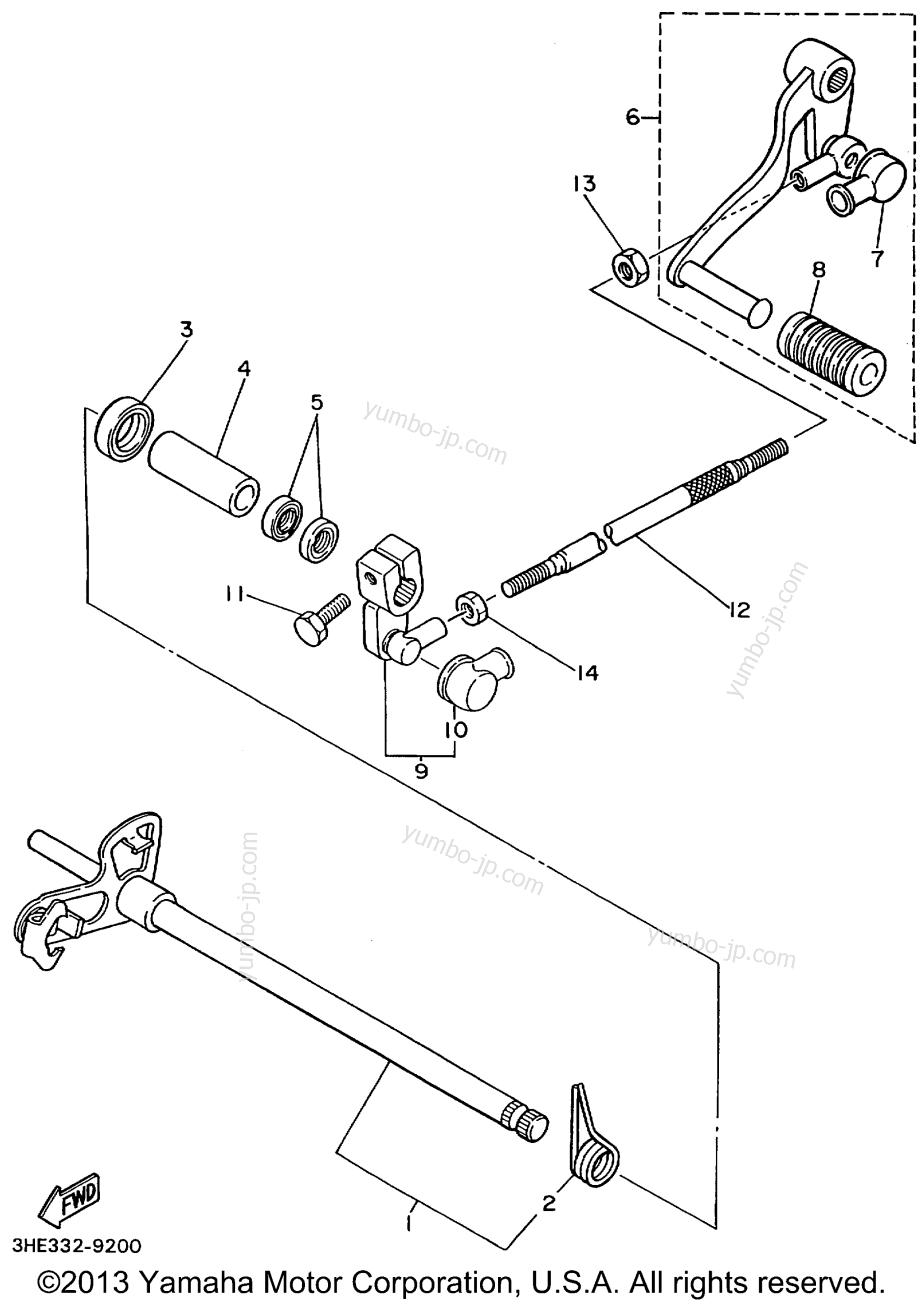 SHIFT SHAFT for motorcycles YAMAHA FZR600RLC CA 1999 year