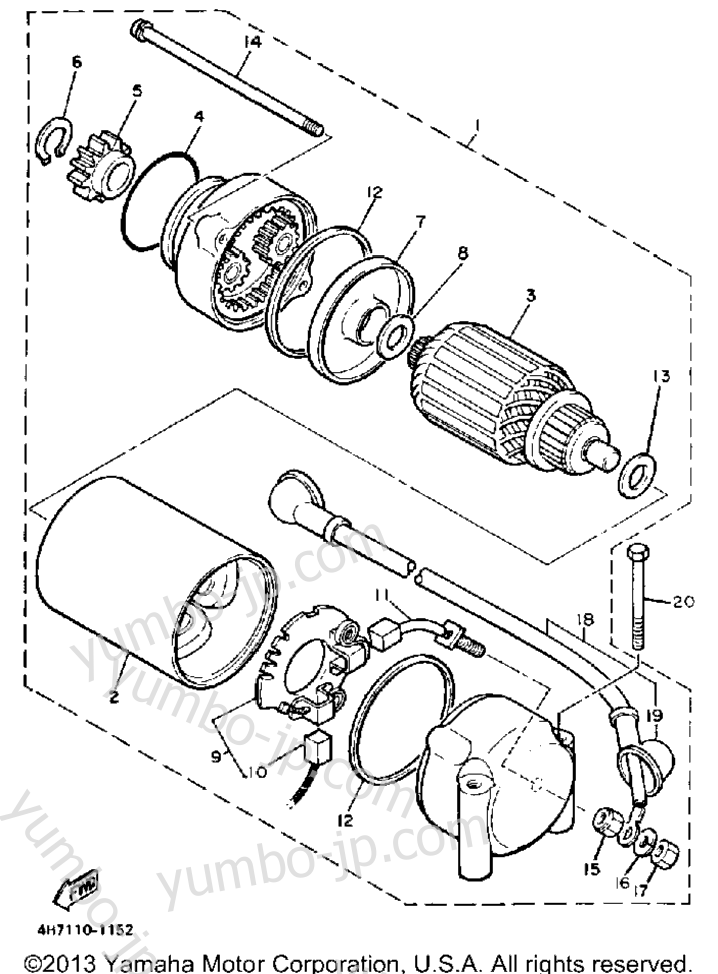 STARTING MOTOR для мотоциклов YAMAHA MAXIM (XJ700N) 1985 г.