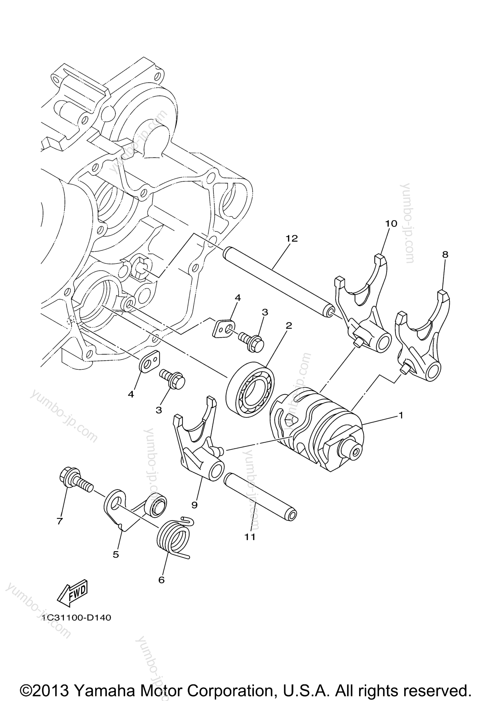 Shift Cam Fork for motorcycles YAMAHA YZ125 (YZ125V) 2006 year