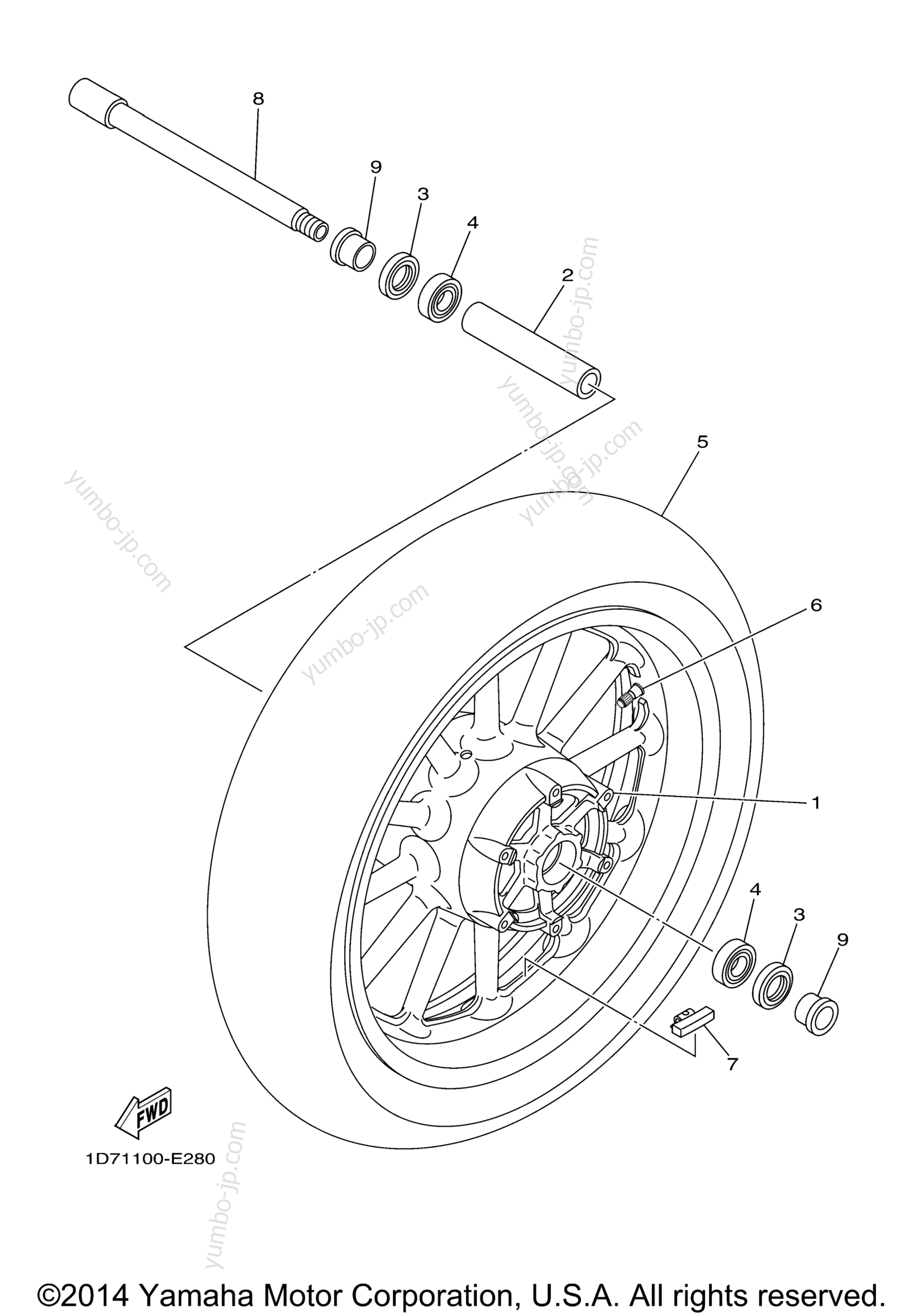 FRONT WHEEL for motorcycles YAMAHA STRATOLINER MIDNIGHT (XV19CTMWC) CA 2007 year