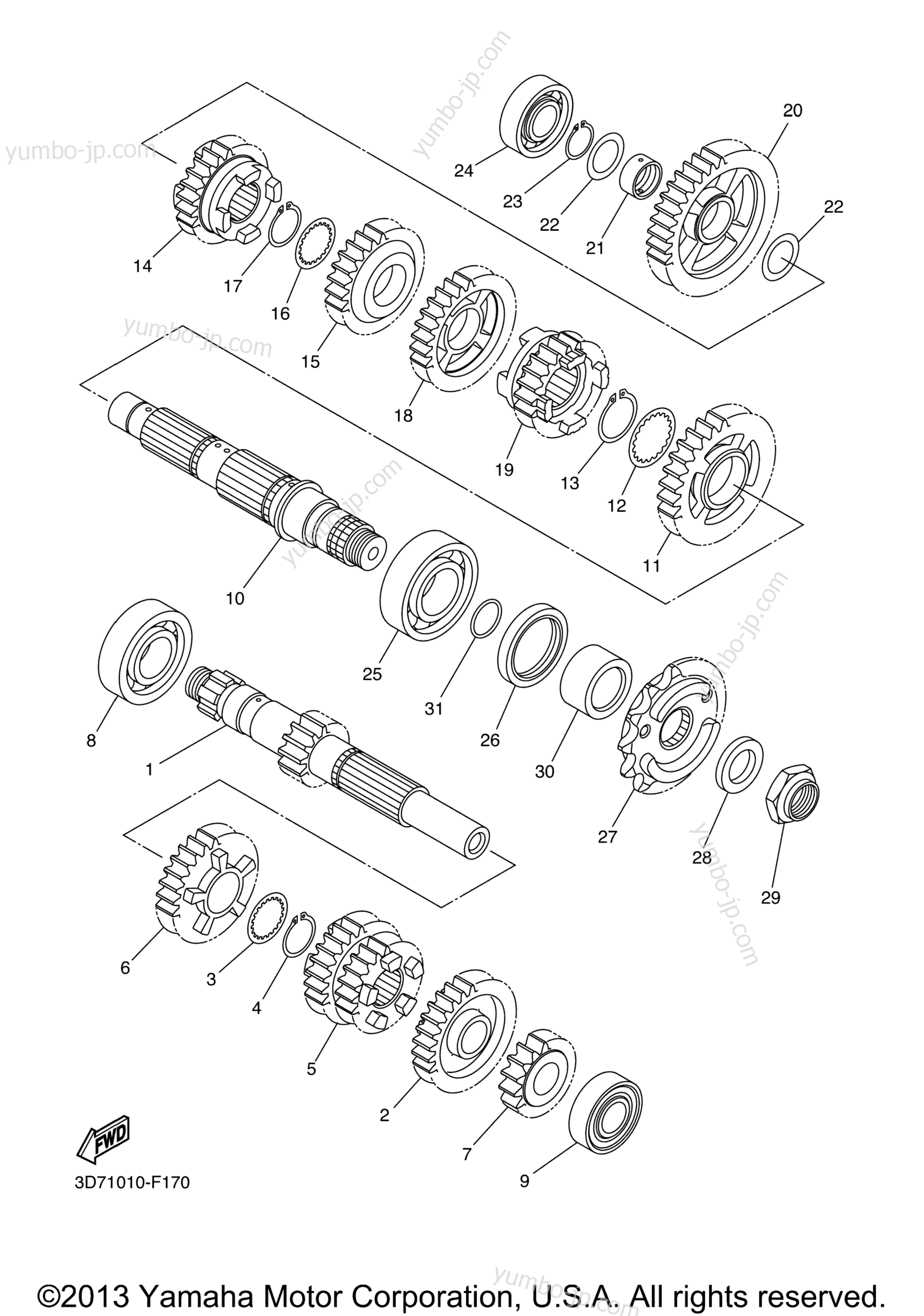 TRANSMISSION для мотоциклов YAMAHA WR250X (WR25XXL) 2008 г.