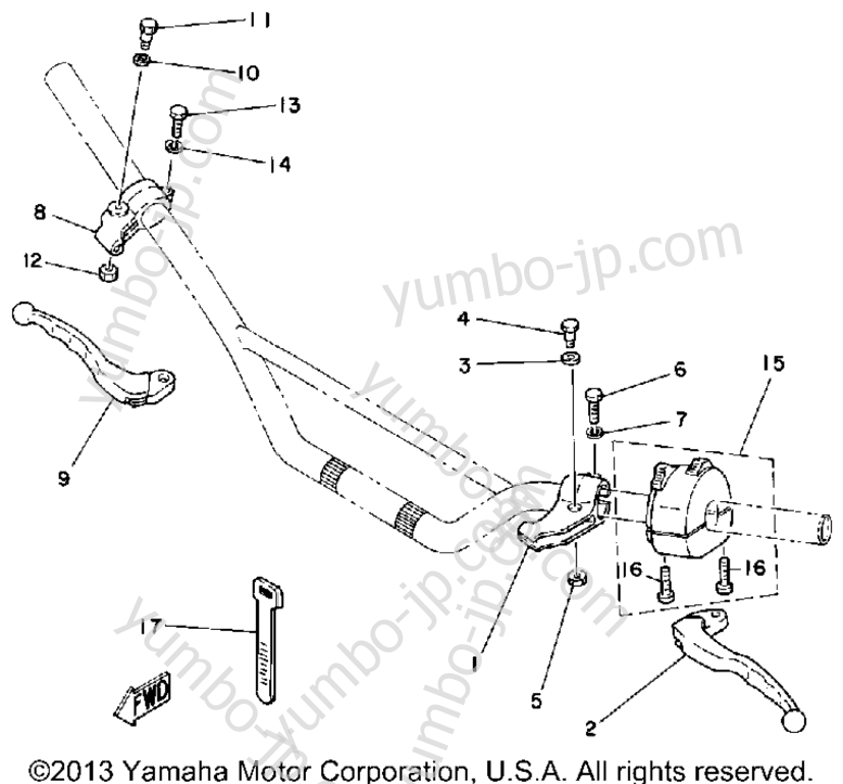 Handle Switch - Lever for motorcycles YAMAHA IT425G 1980 year