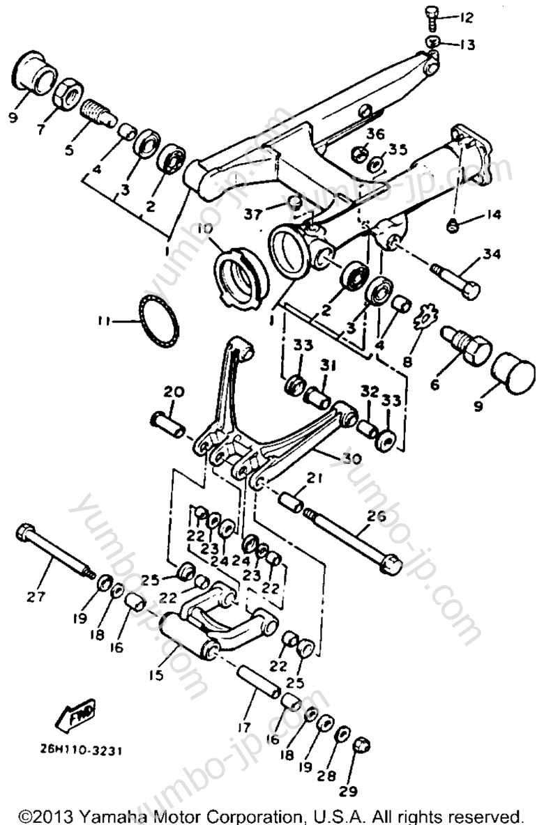 Swing Arm for motorcycles YAMAHA XVZ12L 1984 year