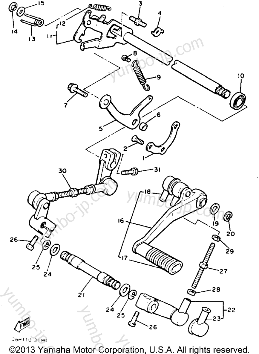 Shift Shaft Pedal for motorcycles YAMAHA XVZ12TK 1983 year