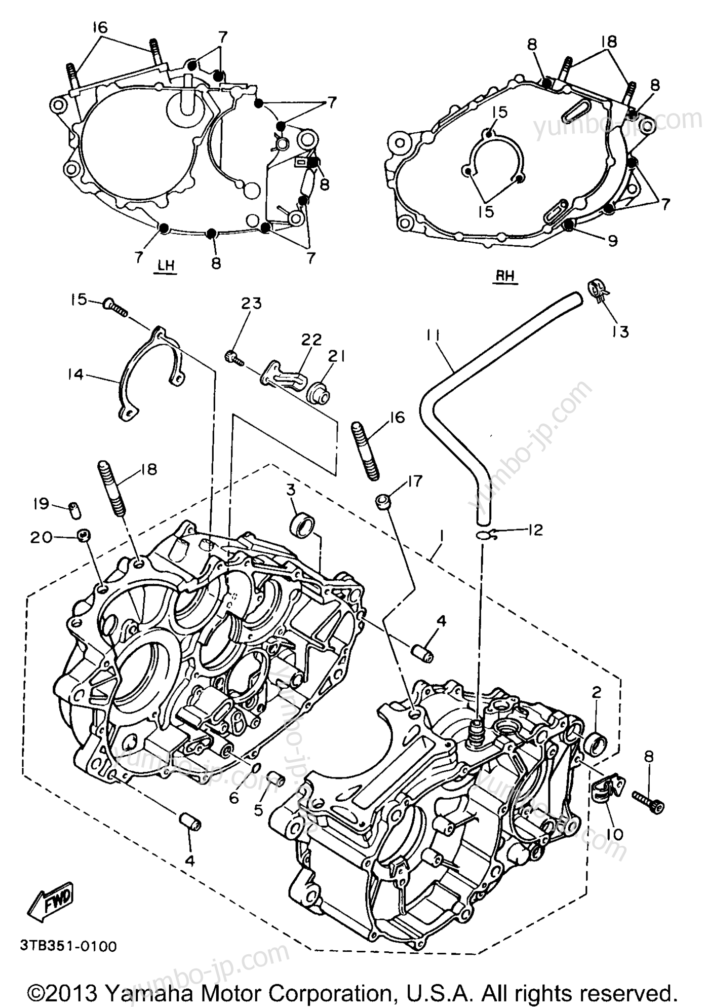 CRANKCASE for motorcycles YAMAHA XT600EEC CA 1993 year