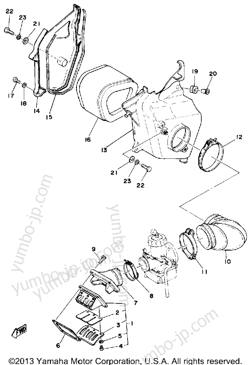 Intake for motorcycles YAMAHA IT425G 1980 year