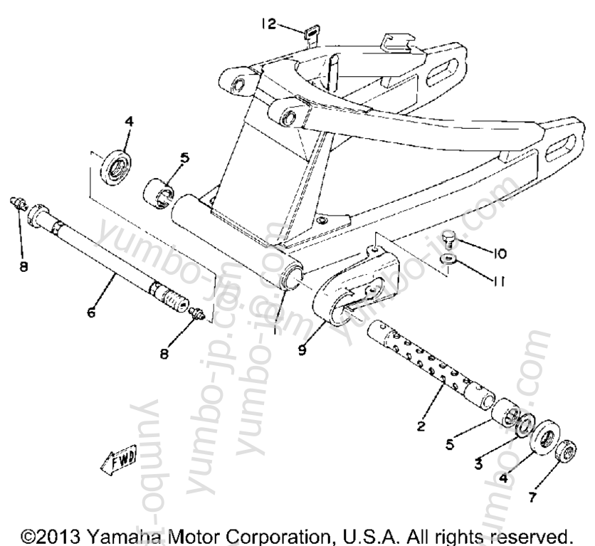 REAR ARM для мотоциклов YAMAHA TZ250G 1980 г.