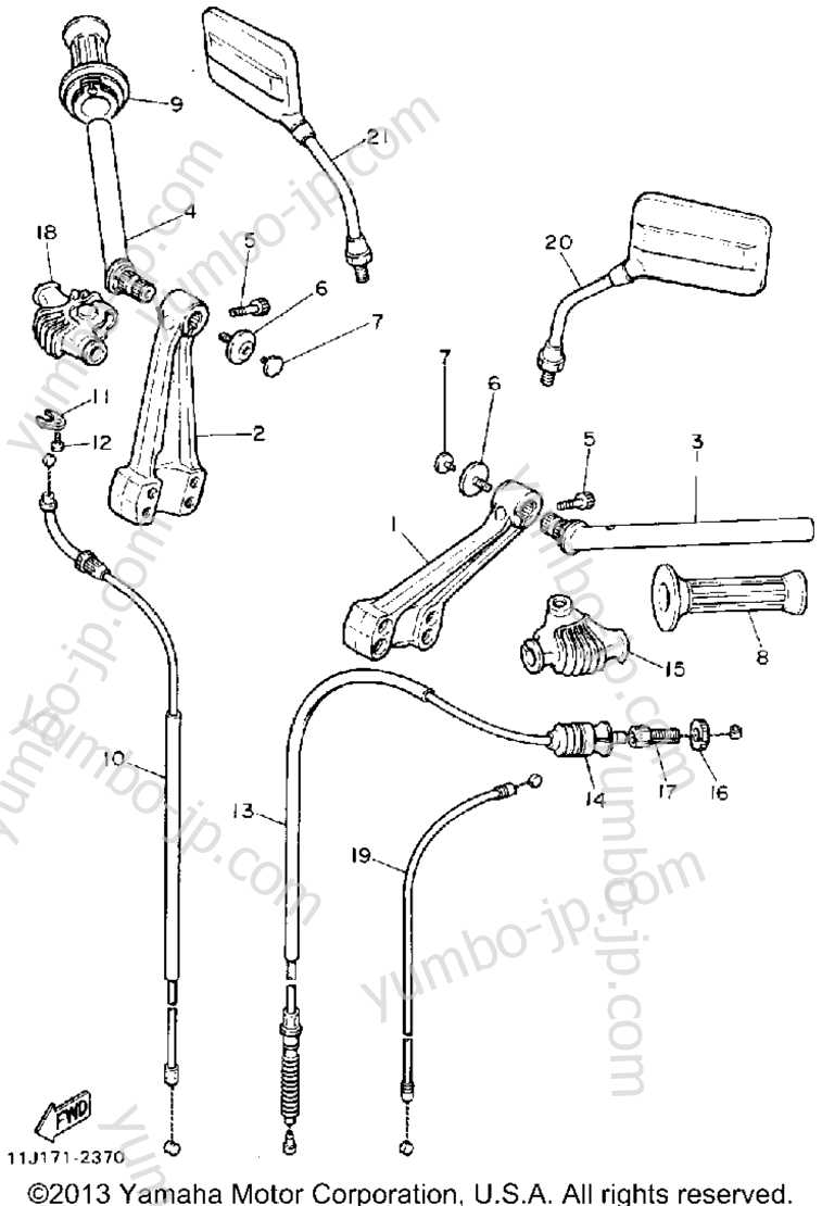 Handlebar Cable for motorcycles YAMAHA XZ550RJ 1982 year