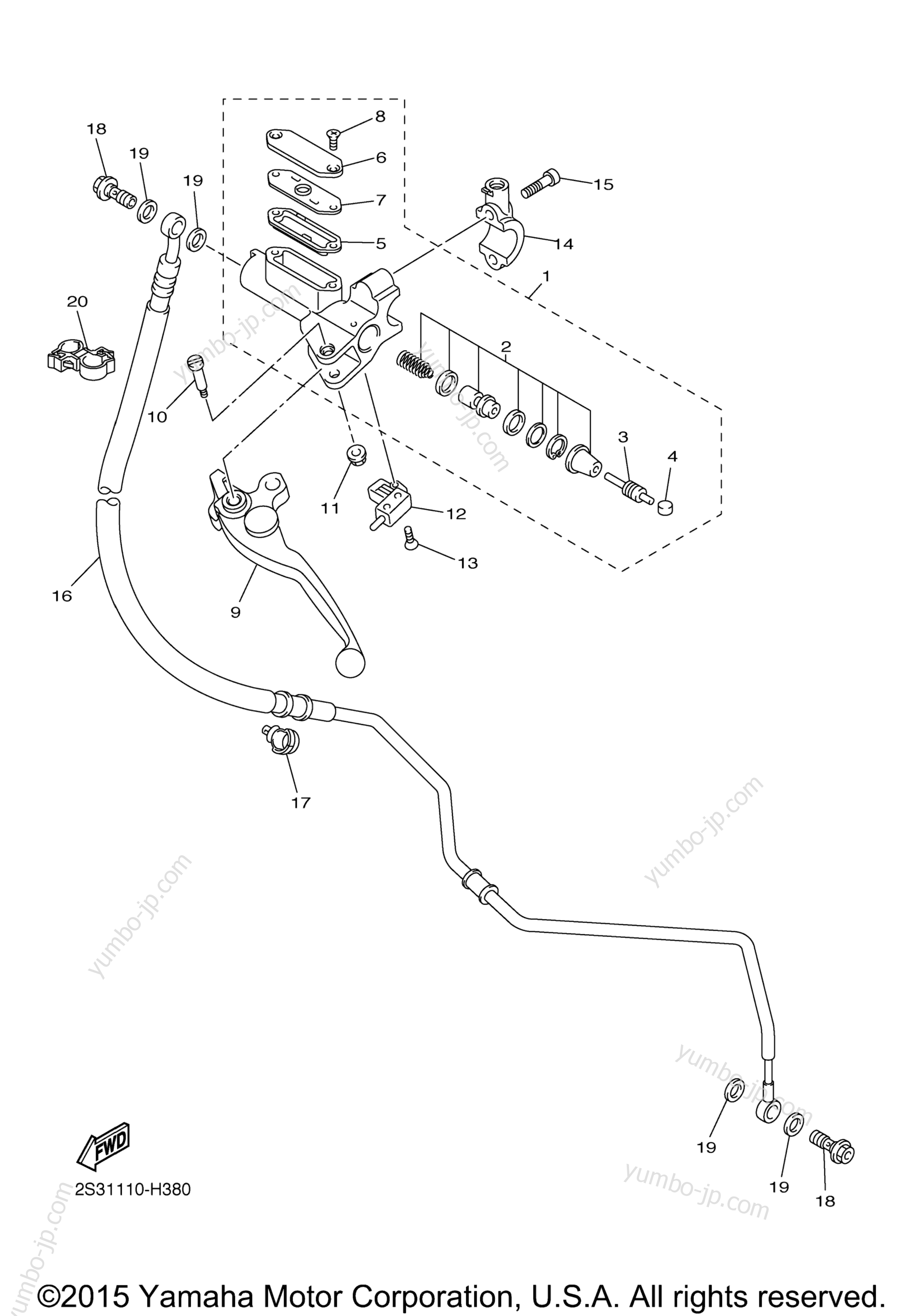 Front Master Cylinder 2 for motorcycles YAMAHA VMAX (VMX17GCL) CA 2016 year