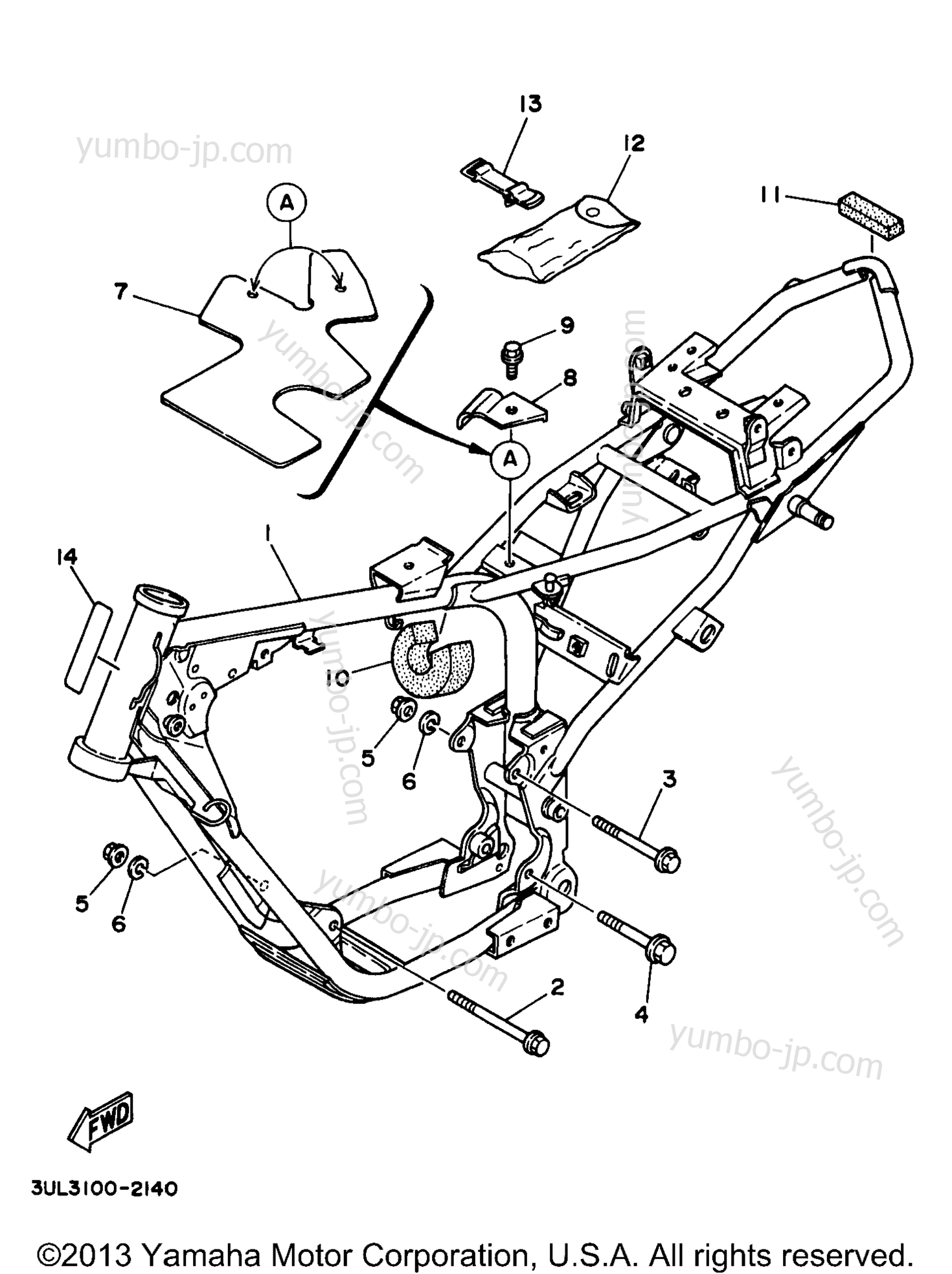 FRAME for motorcycles YAMAHA RT100J 1997 year