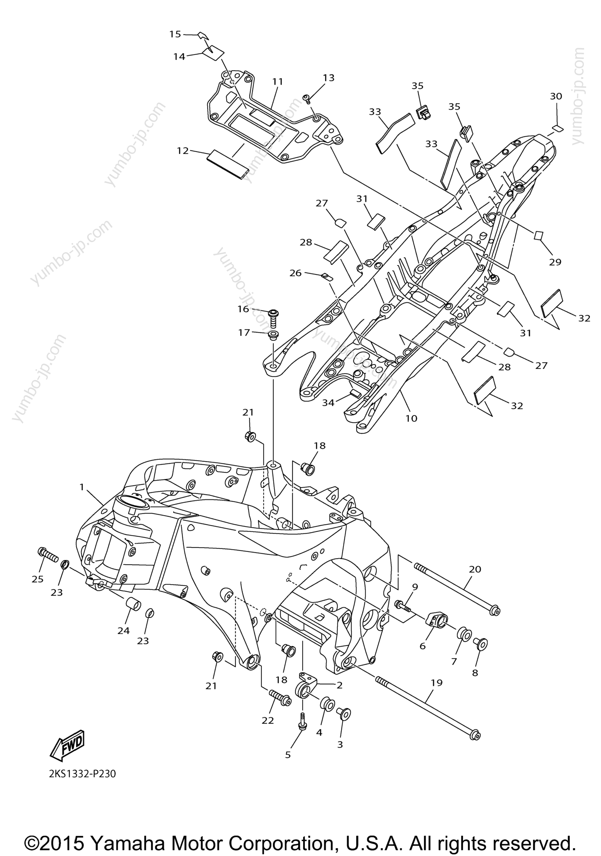 FRAME for motorcycles YAMAHA YZFR1M (YZFR1MG) 2016 year