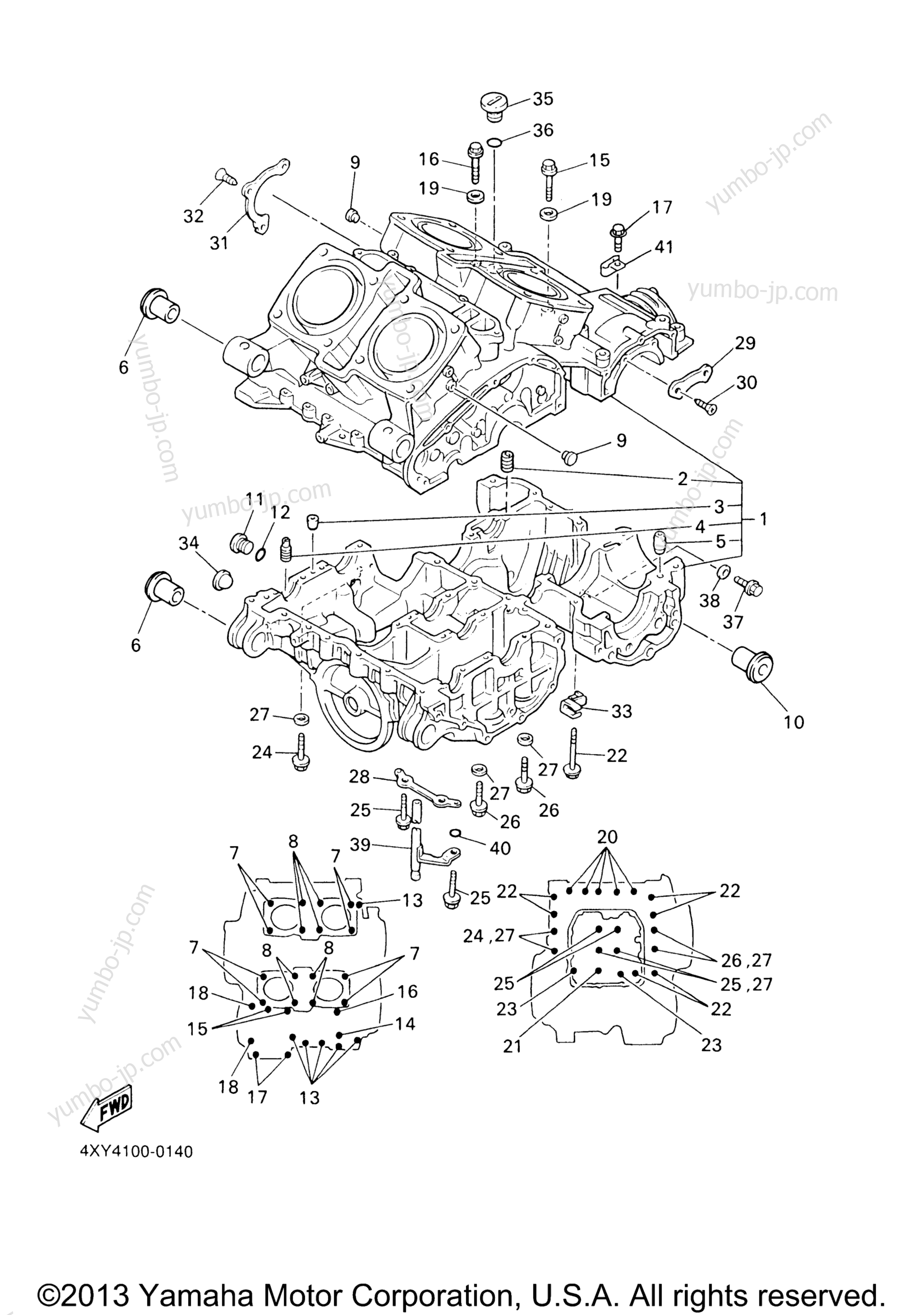 CRANKCASE for motorcycles YAMAHA ROYAL STAR VENTURE (XVZ13TFTC) CA 2005 year