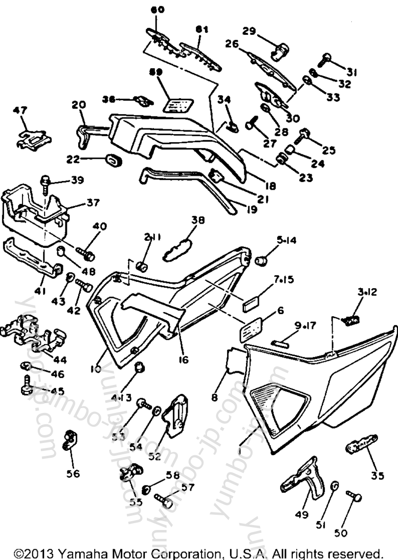 SIDE COVER для мотоциклов YAMAHA XVZ12TK 1983 г.