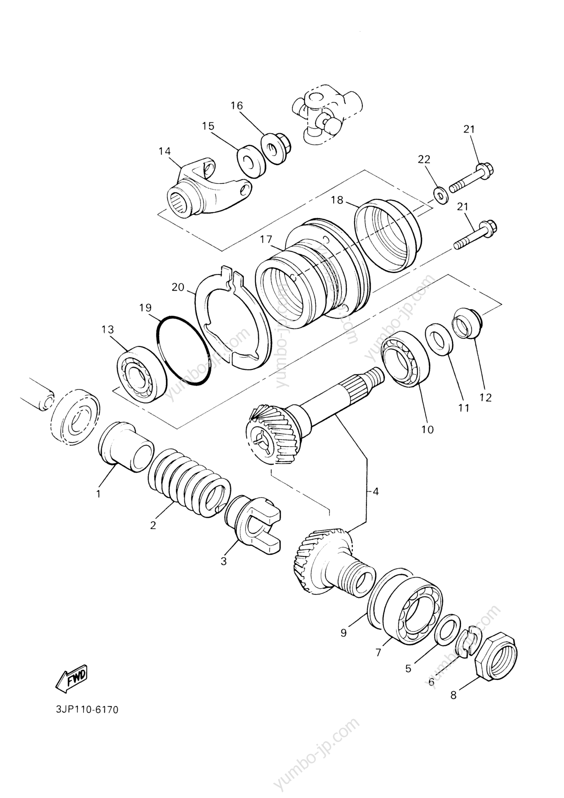 Middle Drive Gear for motorcycles YAMAHA V-MAX (VMX1200S) 2004 year