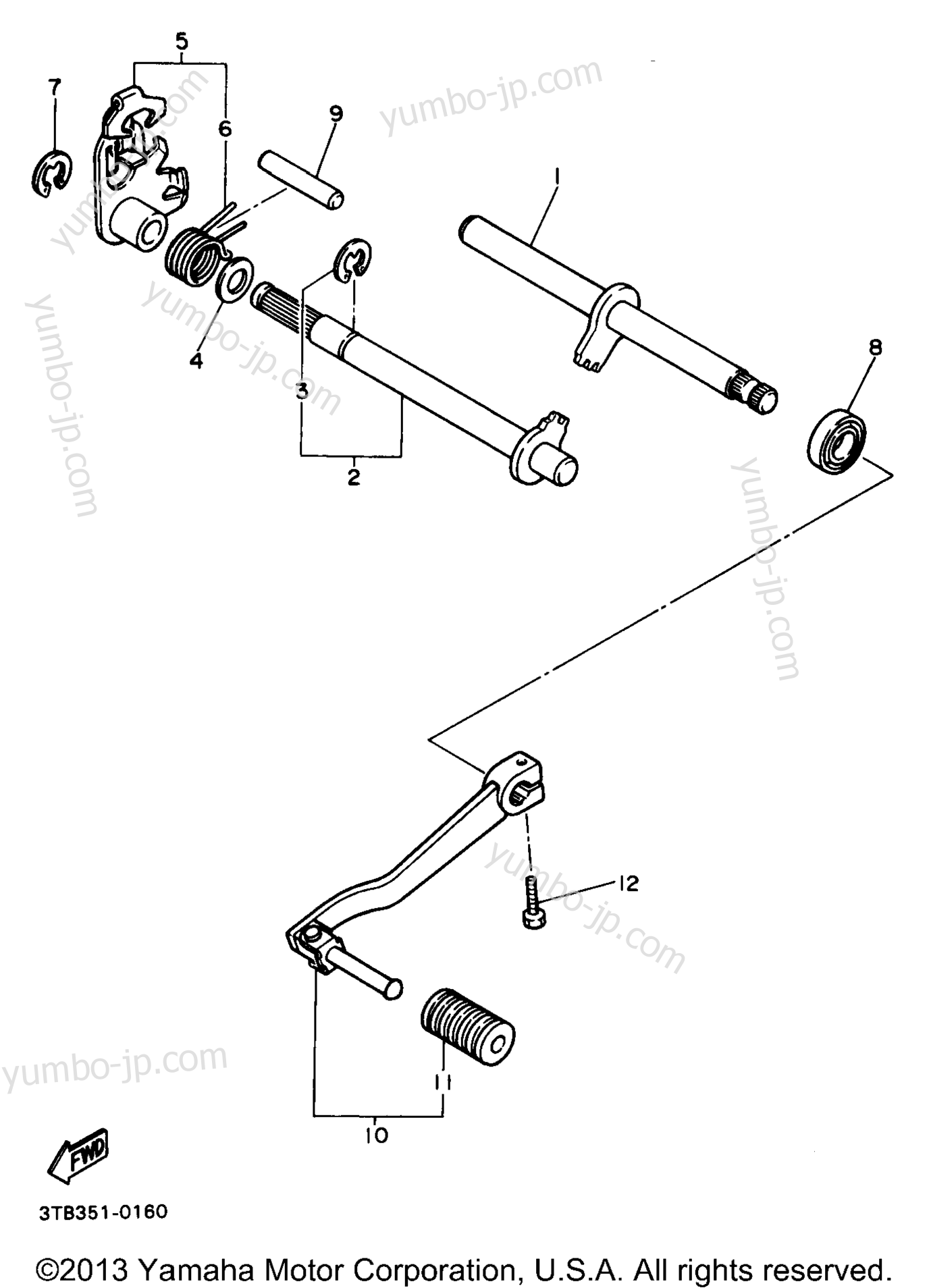 SHIFT SHAFT for motorcycles YAMAHA XT600EE 1993 year