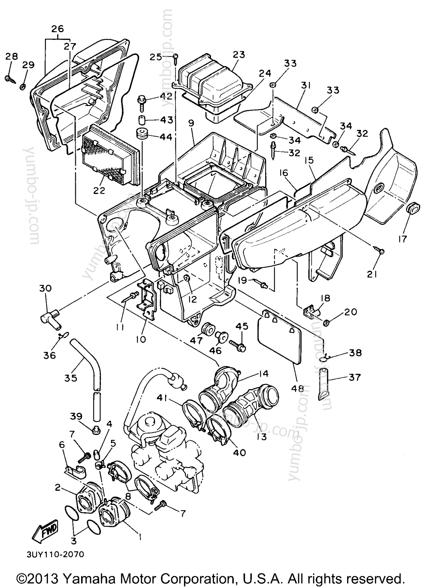 Intake for motorcycles YAMAHA XT600EEC CA 1993 year