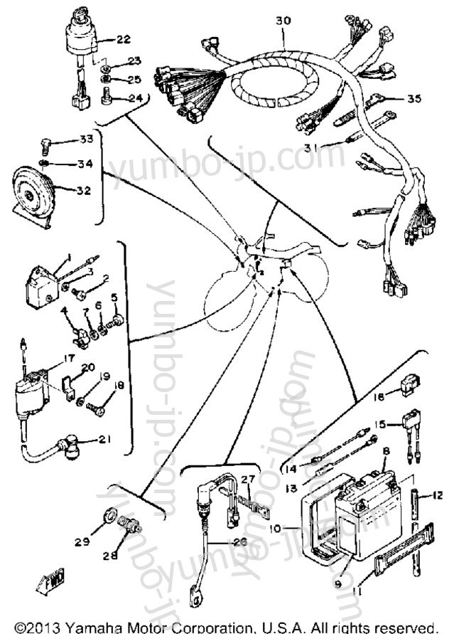 Electrical 1 for motorcycles YAMAHA XT250H 1981 year