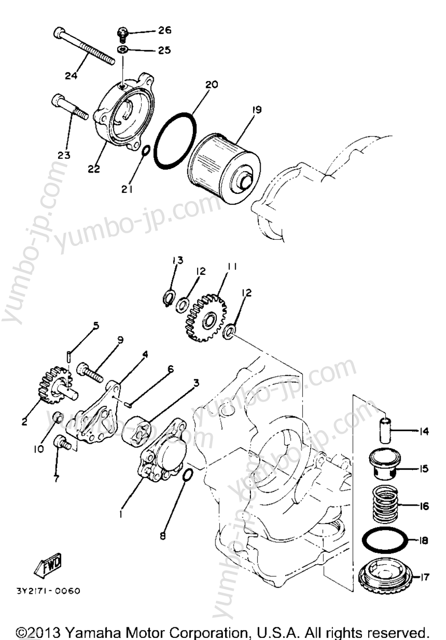 OIL PUMP for motorcycles YAMAHA XT250J 1982 year