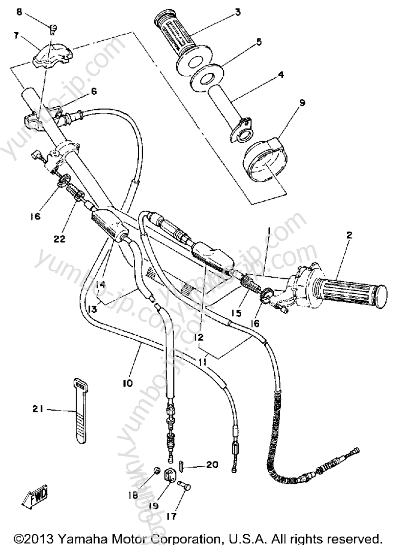 Handlebar - Cable для мотоциклов YAMAHA IT425G 1980 г.