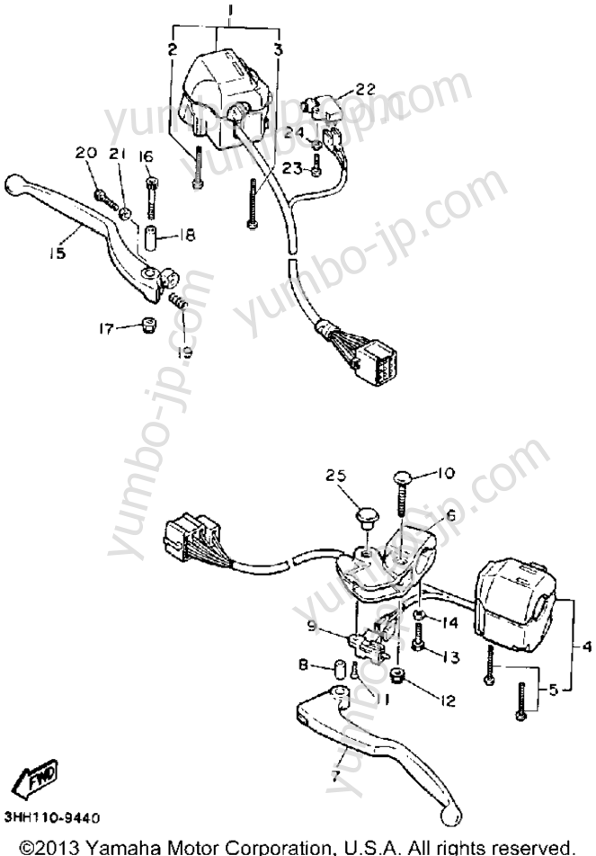 Handle Switch Lever для мотоциклов YAMAHA FZR600RD 1992 г.