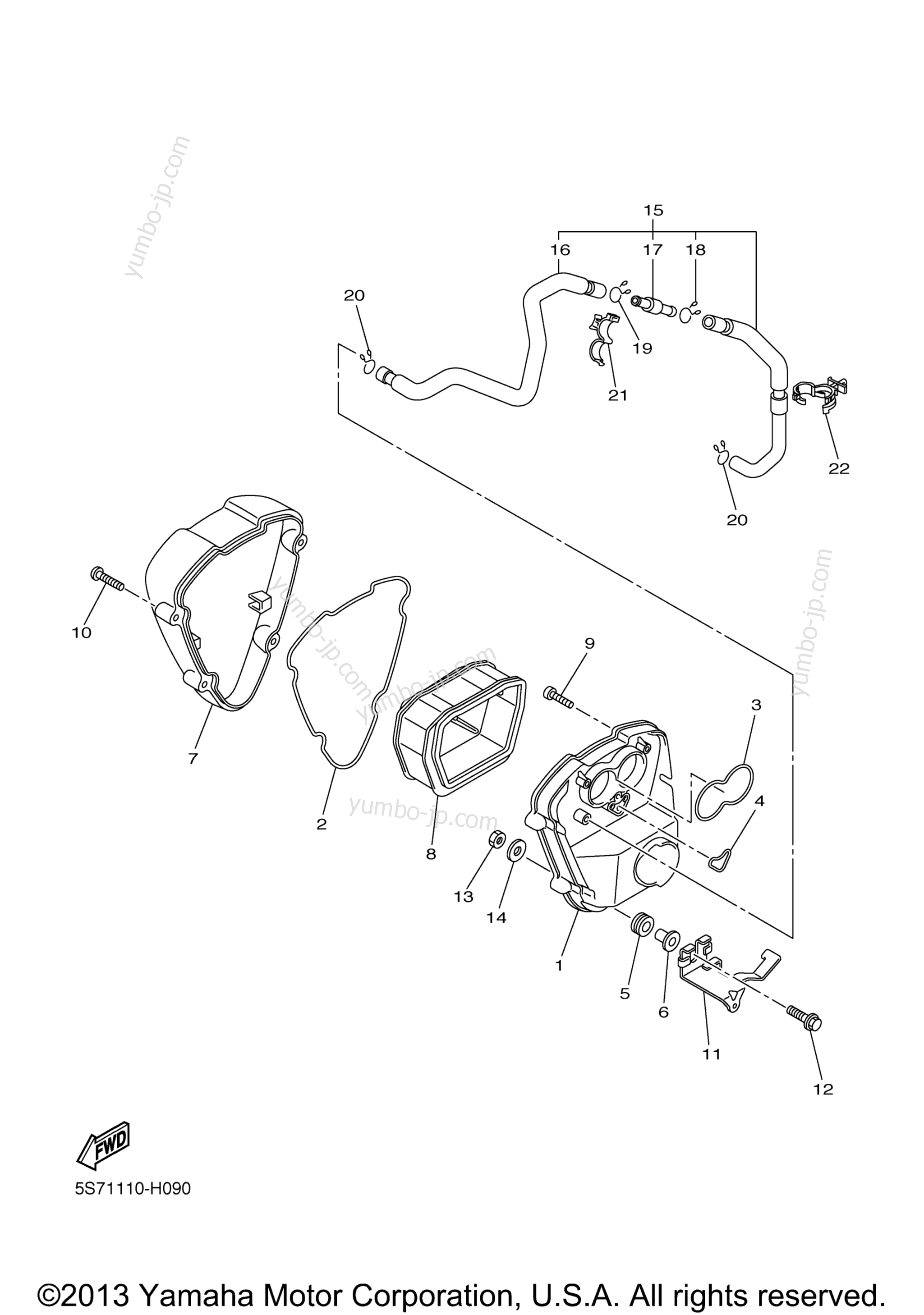 Intake 2 for motorcycles YAMAHA V STAR 950 (XVS95ER) 2014 year