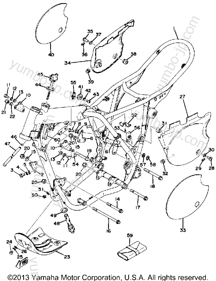 Frame - Side Cover для мотоциклов YAMAHA TT500C 1976 г.