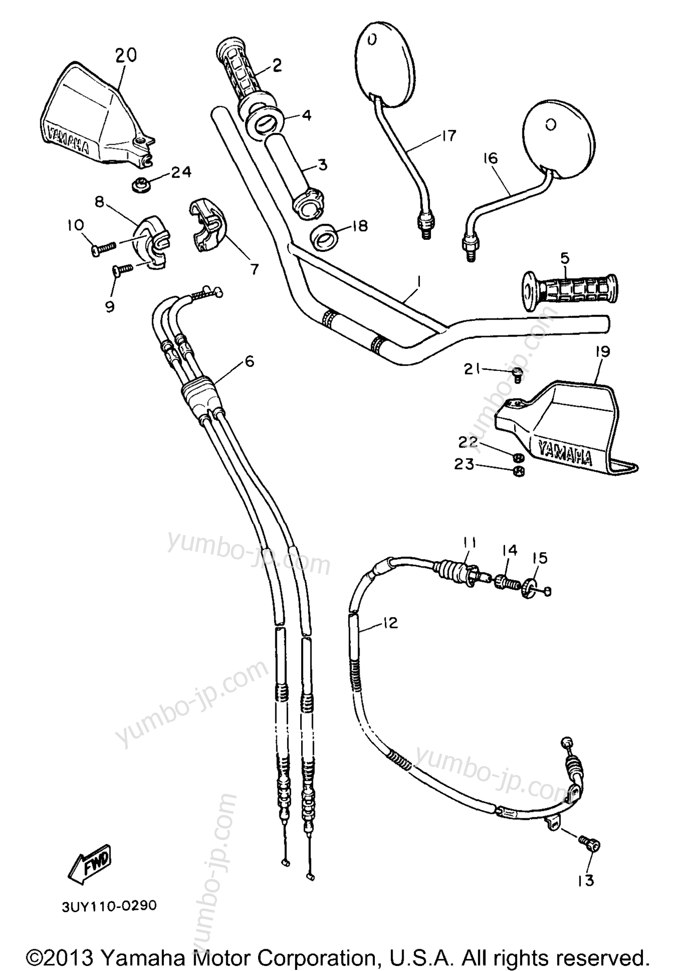 Steering Handle Cable для мотоциклов YAMAHA XT600EB 1991 г.