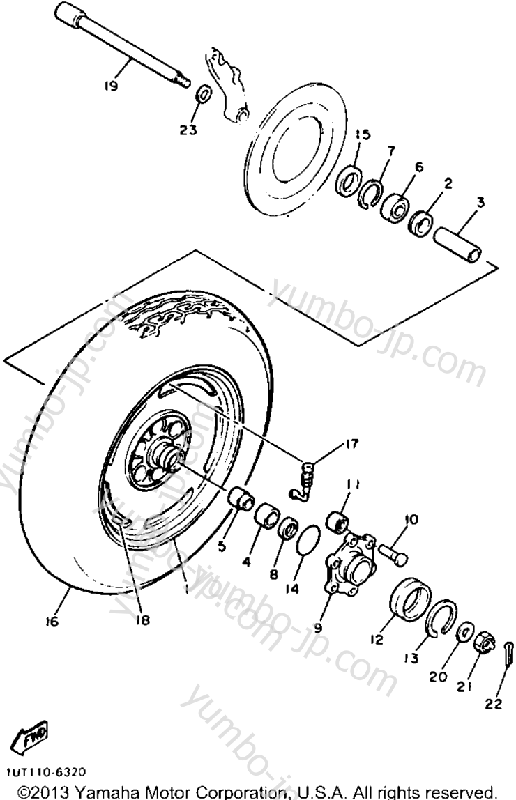 REAR WHEEL для мотоциклов YAMAHA V-MAX 1200 (VMX12AC) CA 1990 г.