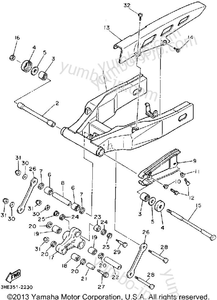 Swing Arm for motorcycles YAMAHA FZR600RD 1992 year