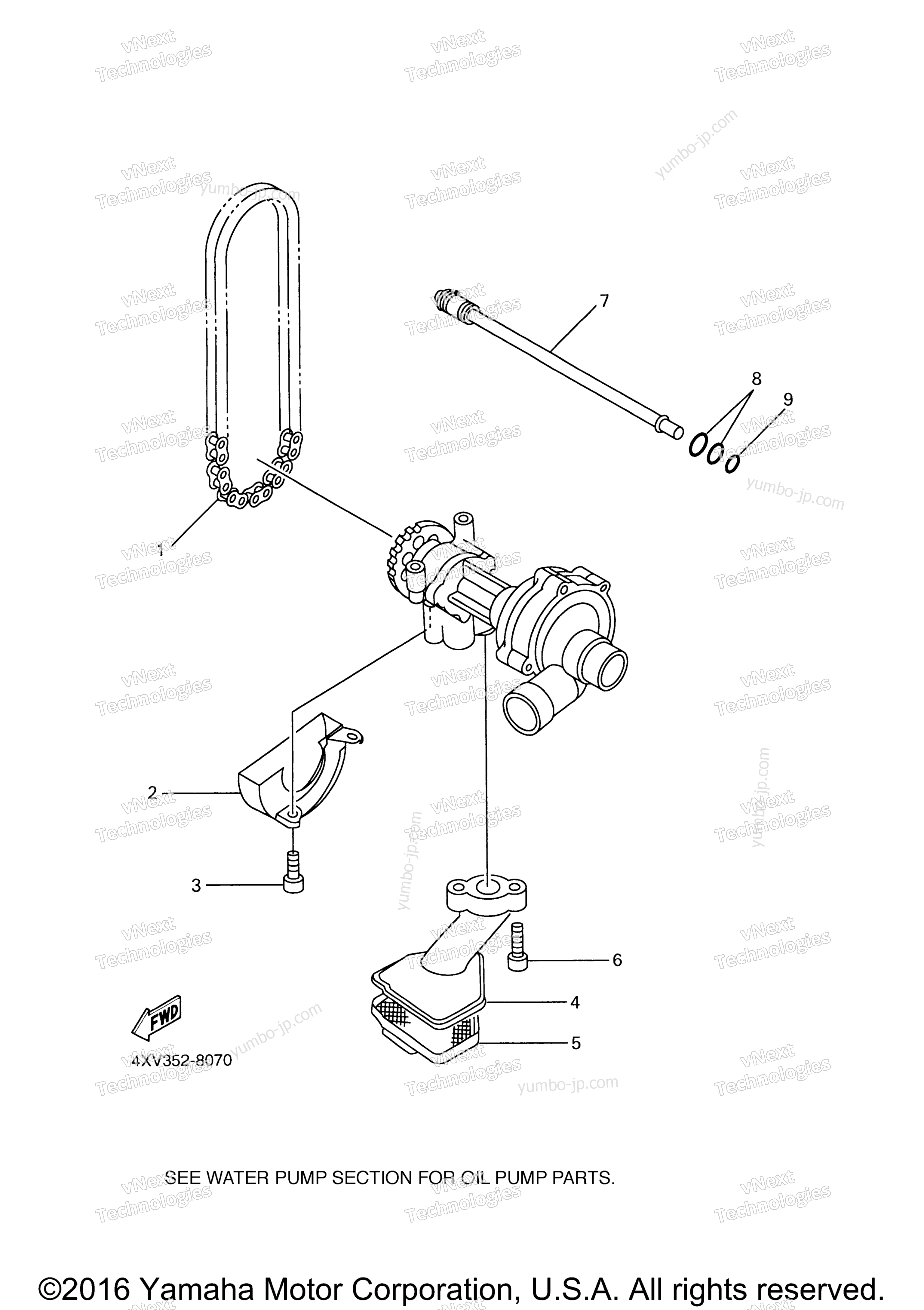 OIL PUMP for motorcycles YAMAHA R1 (YZFR1M) 2000 year