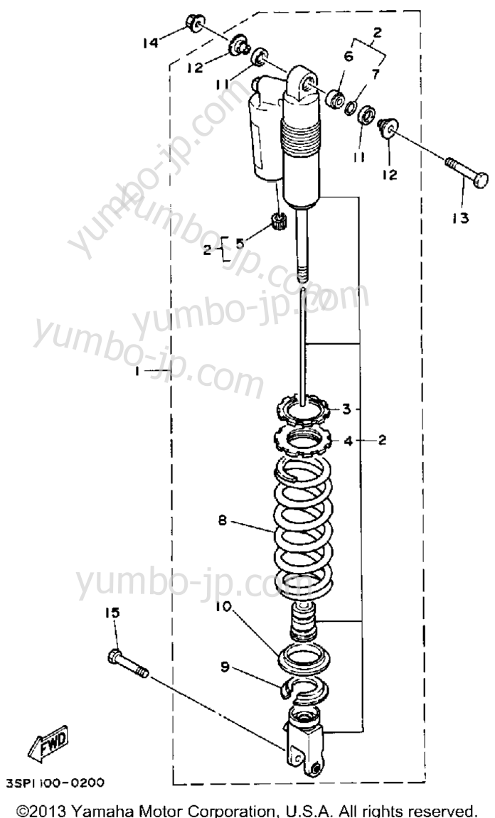 Rear Shocks for motorcycles YAMAHA YZ250A 1990 year