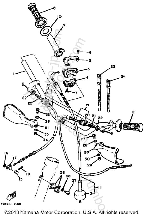 Handlebar - Cable для мотоциклов YAMAHA IT175K 1983 г.