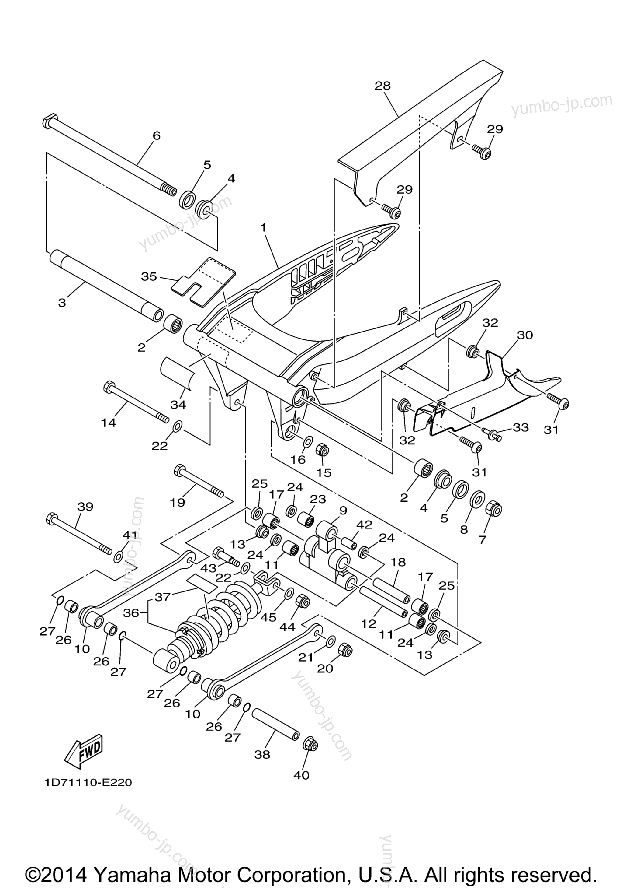 Rear Arm Suspension for motorcycles YAMAHA STRATOLINER S (XV19CTSW) 2007 year