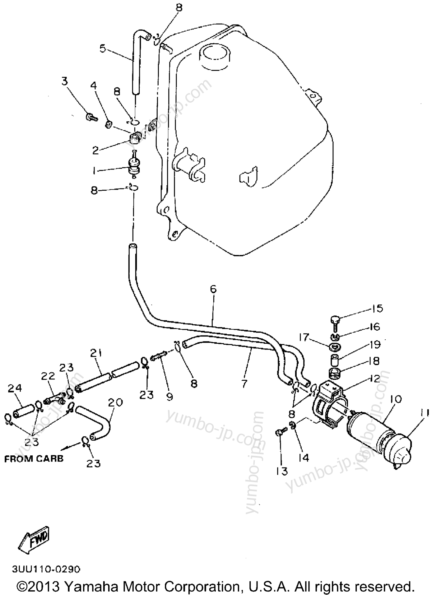 Fuel Tank 2 для мотоциклов YAMAHA FZR600RFC 1994 г.