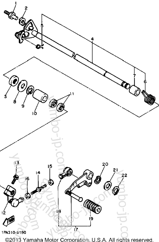 SHIFT SHAFT for motorcycles YAMAHA FZ750N 1985 year