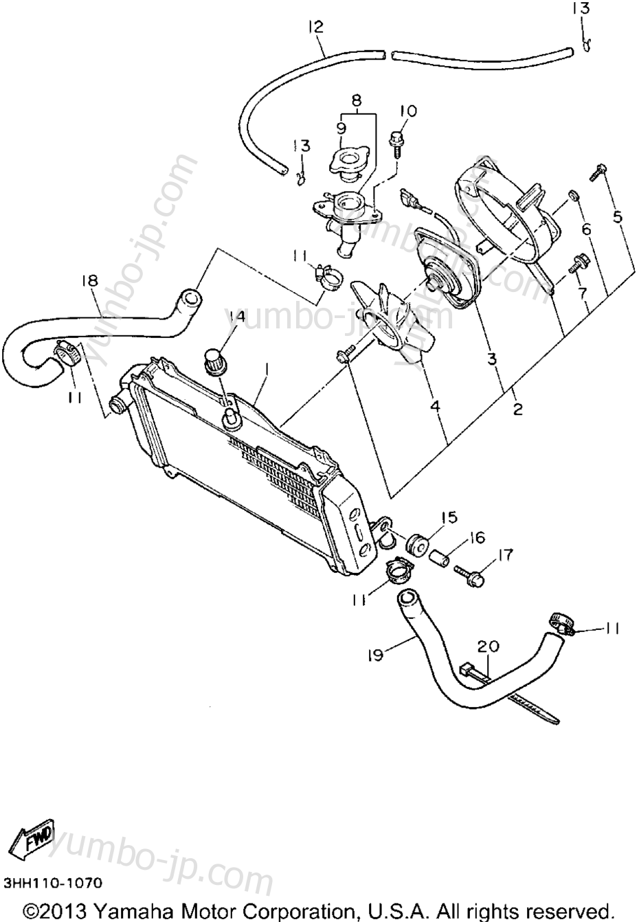 RADIATOR HOSE для мотоциклов YAMAHA FZR600RF 1994 г.