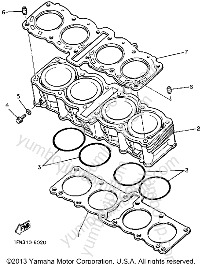 CYLINDER for motorcycles YAMAHA FZ750N 1985 year