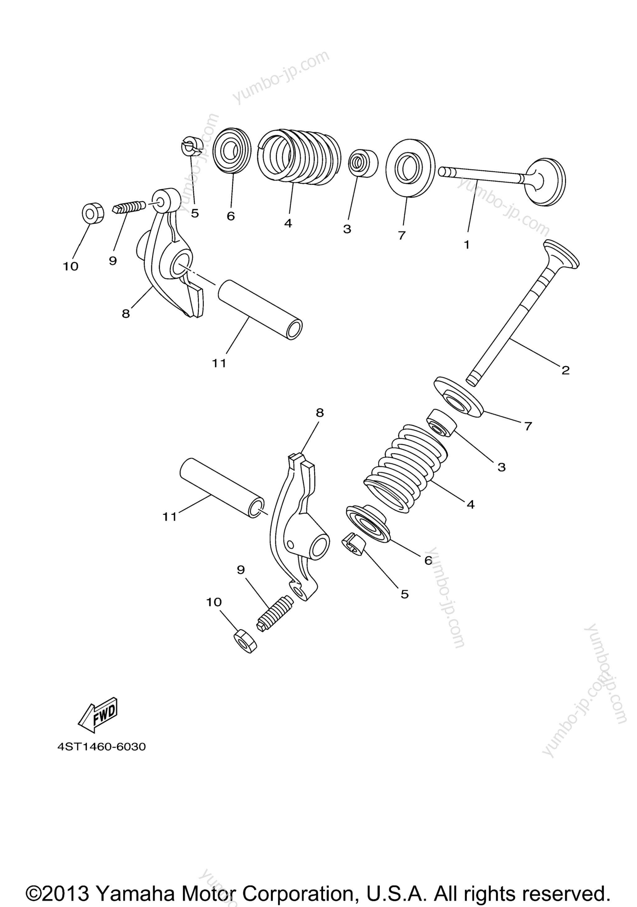 VALVE for motorcycles YAMAHA TTR110E (TTR110EA) 2011 year