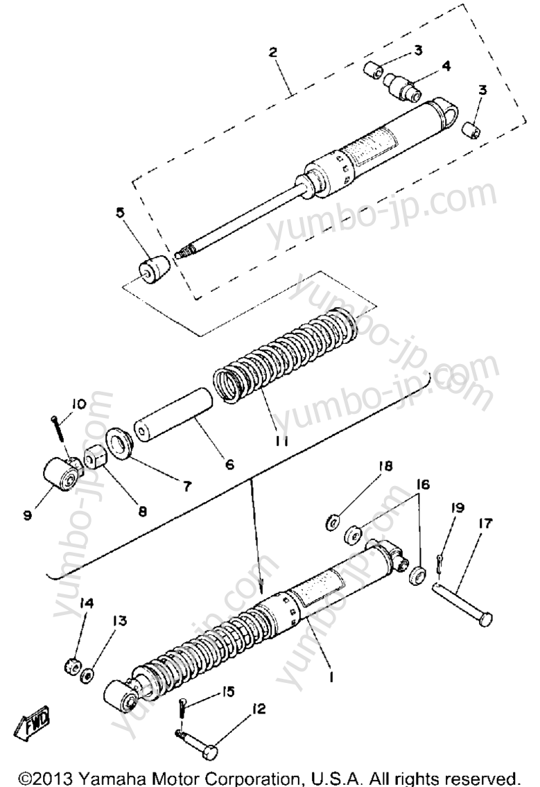 Rear Suspension для мотоциклов YAMAHA DT125H 1981 г.