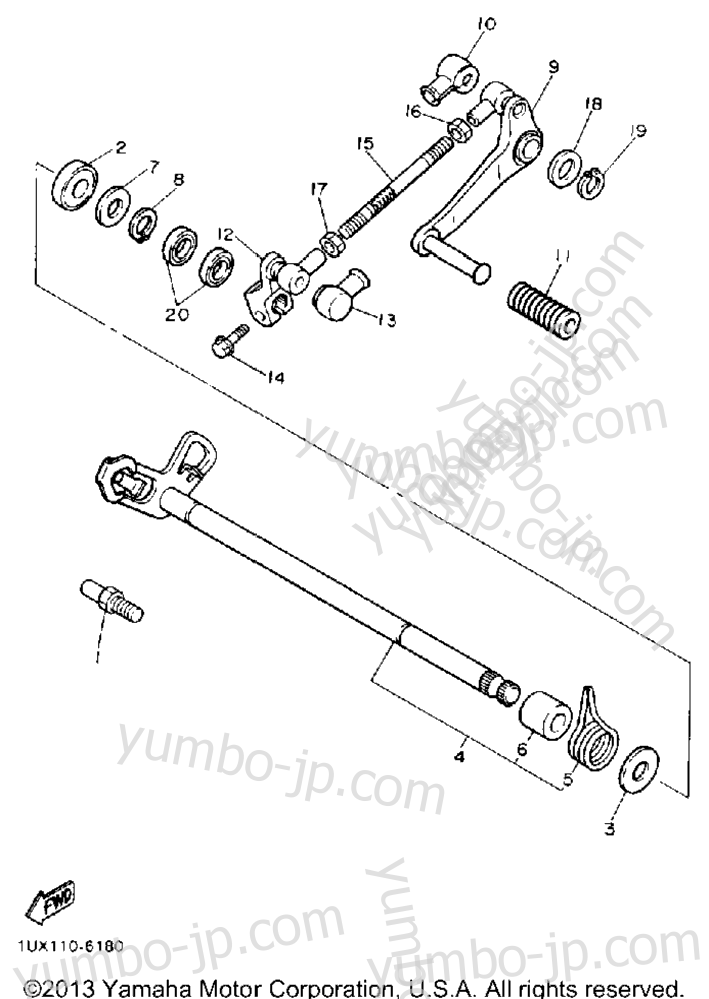 Вал переключателя для мотоциклов YAMAHA FJ1200A 1990 г.