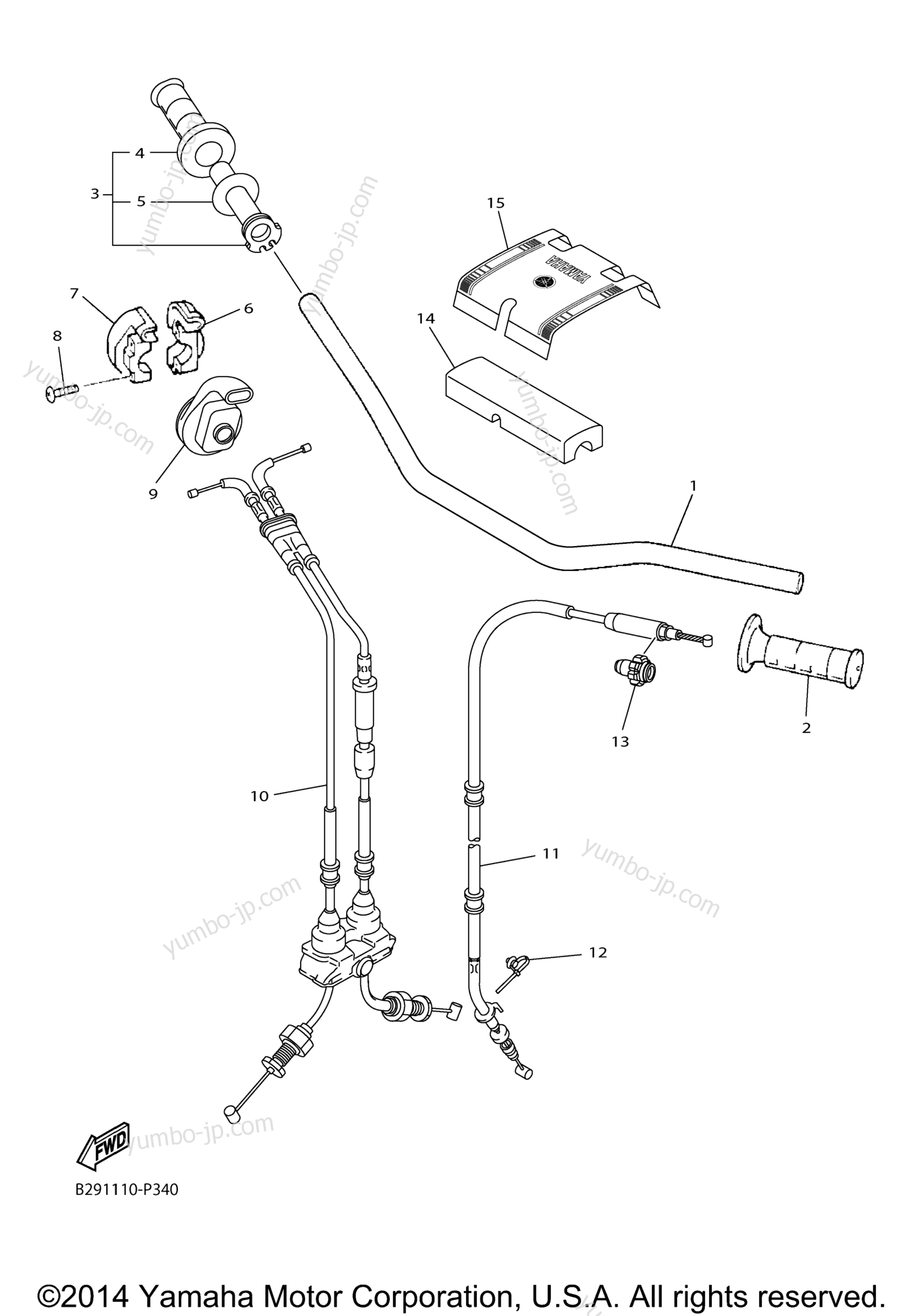 Steering Handle Cable для мотоциклов YAMAHA YZ250FX (YZ250FXF) 2015 г.