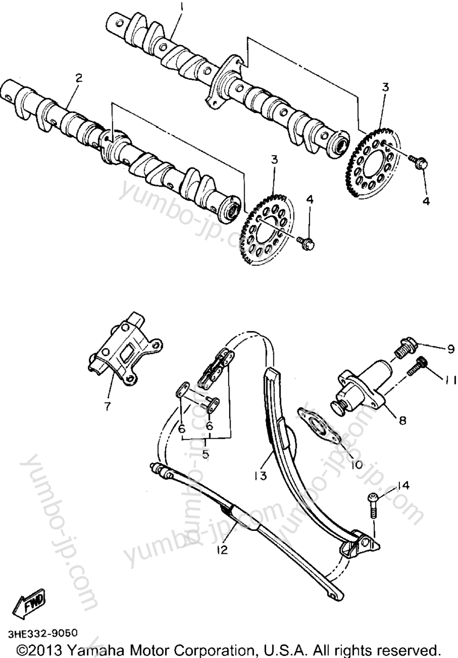 Camshaft Chain for motorcycles YAMAHA FZR600RF 1994 year