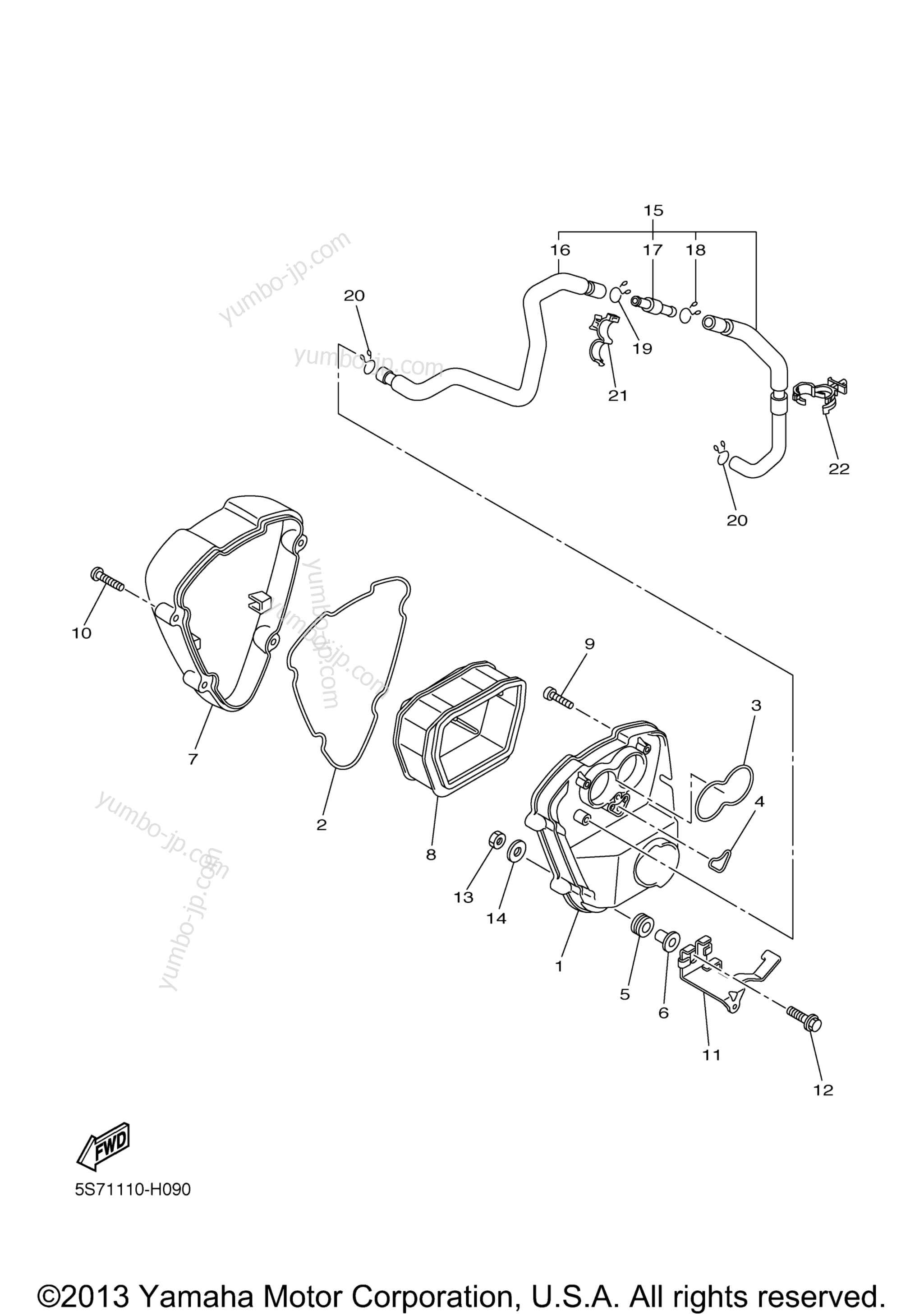 Intake 2 for motorcycles YAMAHA V STAR 950 (XVS95ZR) 2010 year