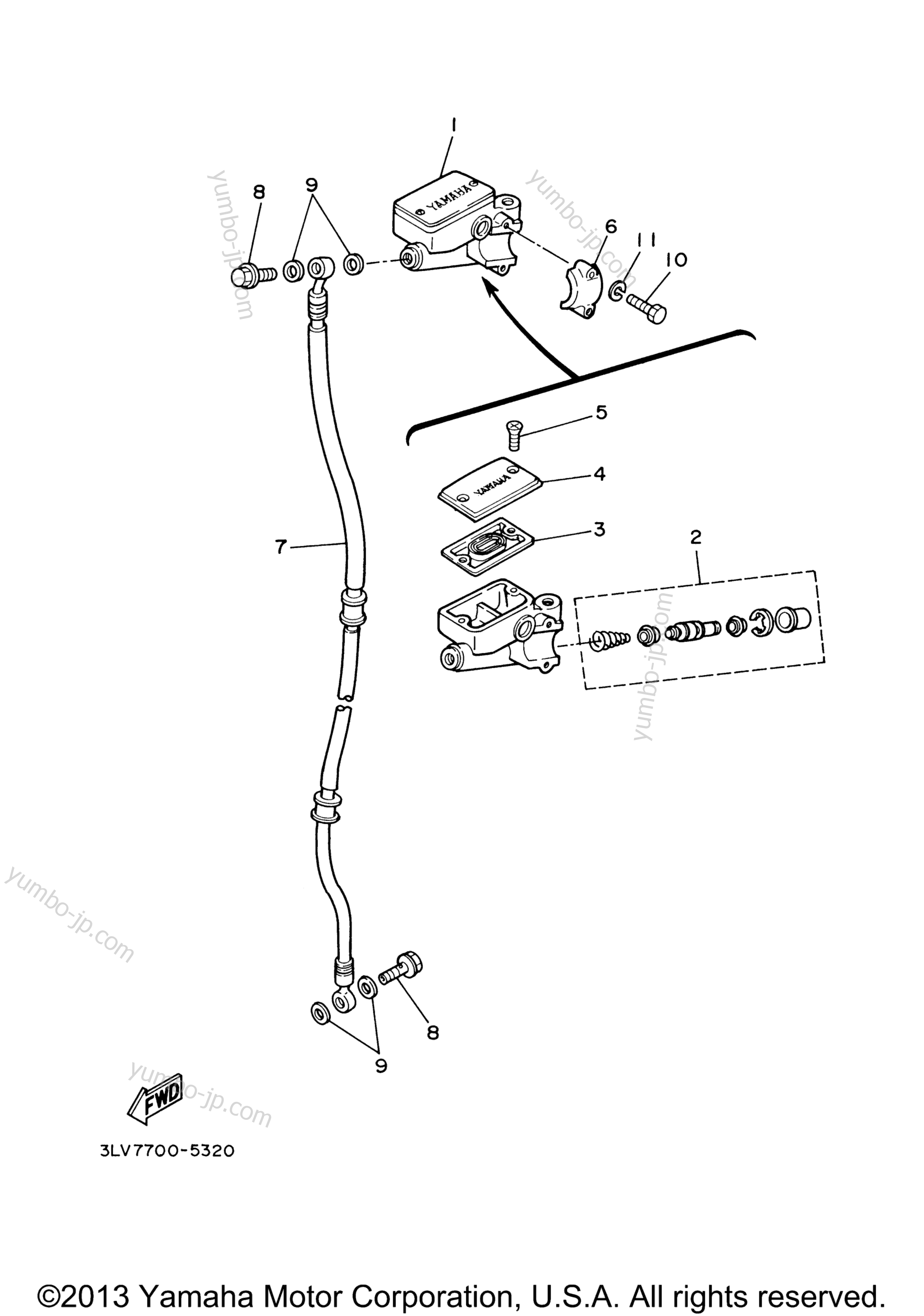 FRONT MASTER CYLINDER для мотоциклов YAMAHA V STAR 250 (XV250ZCB) CA 2010 г.