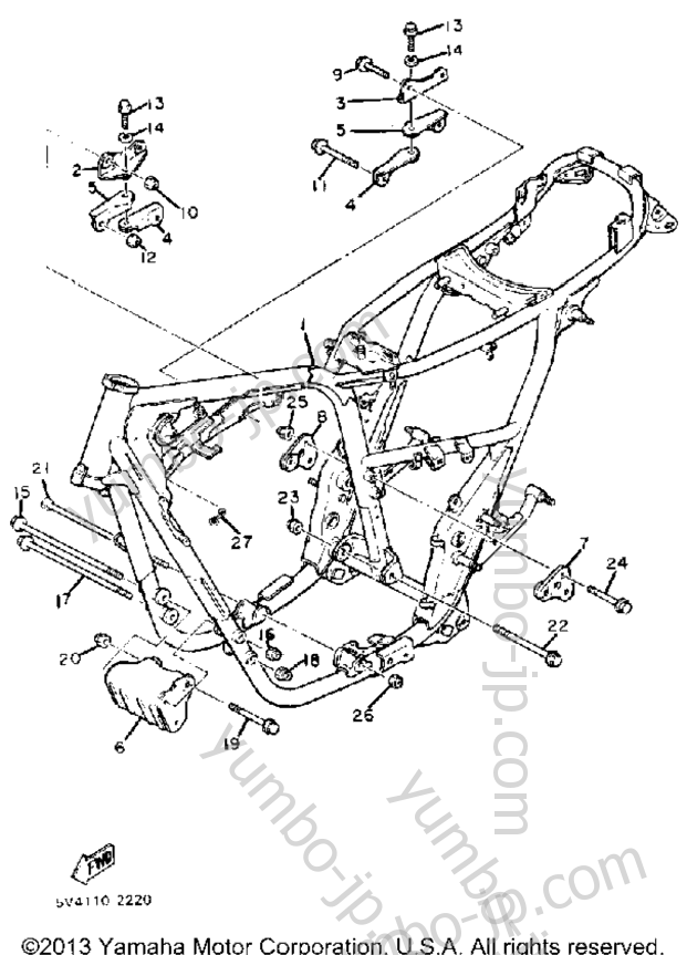 FRAME for motorcycles YAMAHA XS650SJ 1982 year