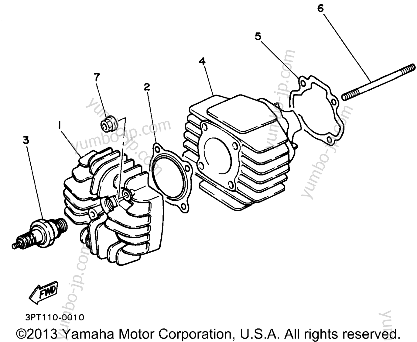 Блок цилиндров для мотоциклов YAMAHA PW50J1 1997 г.